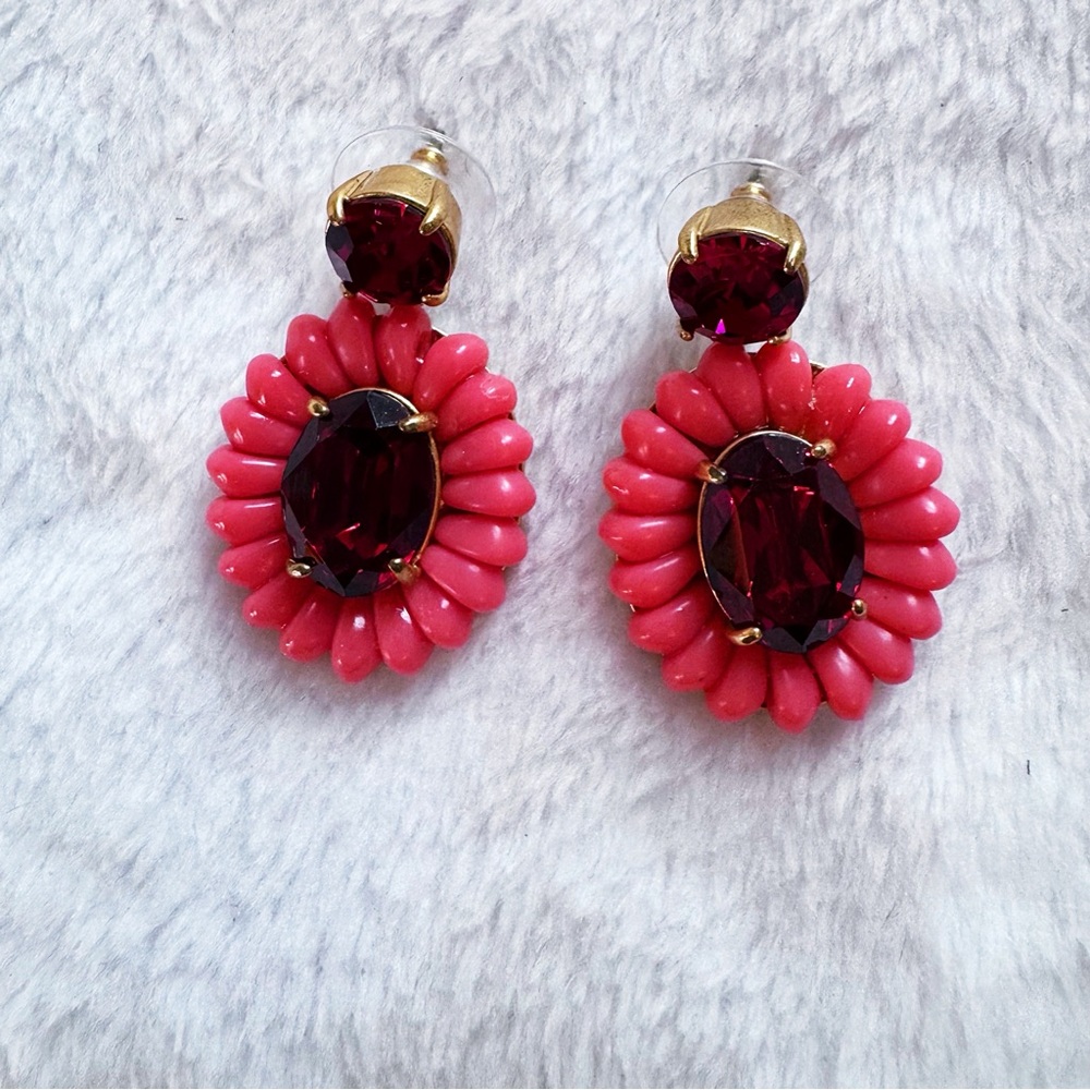 J Crew Earrings Pinky Coral color EUC